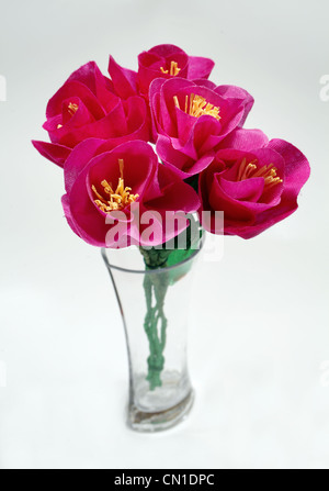 Crepe paper flower bouquet Stock Photo - Alamy