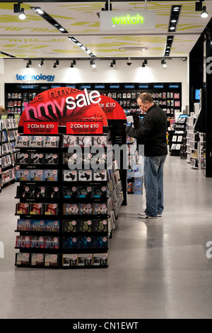 06/01/2011. 60 HMV stores face the threat of closure following poor sales over Christmas due to poor Weather. Sales of the HMV chain fell by 13.3pc over the ten weeks to January 1. This Worthing store opened in September 2009.  Picture credit should read: Julie Edwards Stock Photo