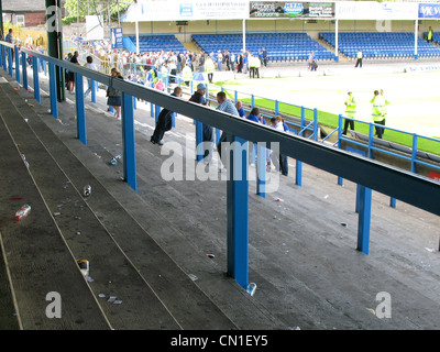 empty terrace and stand at Chesterfield Football Club - Saltergate Stock Photo