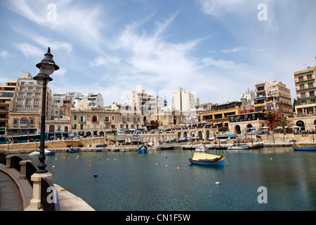 Spinola Bay, St. Julians, Malta Stock Photo