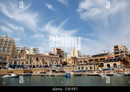 Spinola Bay, St. Julians, Malta Stock Photo