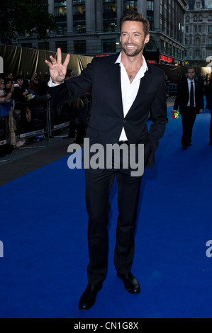 14/09/2011. The Empire, Leicester Square, London, Uk. Actor Hugh Jackman attends the UK Premiere of Real Steel. Picture credit should read: Julie Edwards Stock Photo