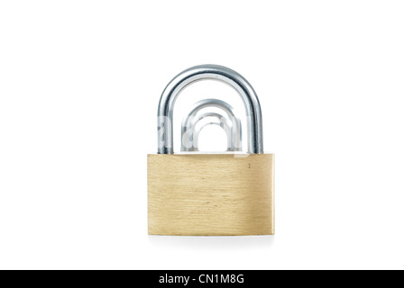 Metal padlock on a white background Stock Photo