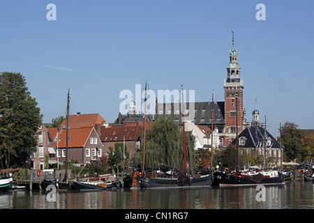 Germany Leer Town Hall Town Hall old Weigh Harbour Stock Photo