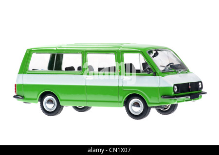 Lativia old minibus on white background. Stock Photo