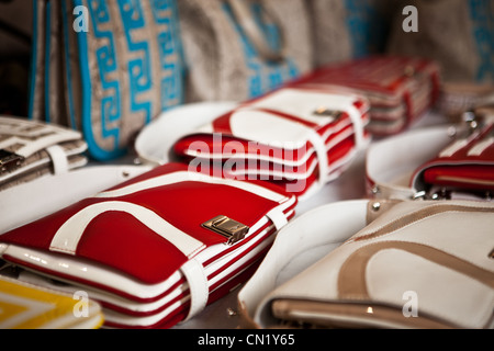 Handbags on display in a retail store Stock Photo