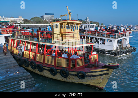 Passenger ferry boats near Gateway of India Mumbai Bombay India Stock Photo