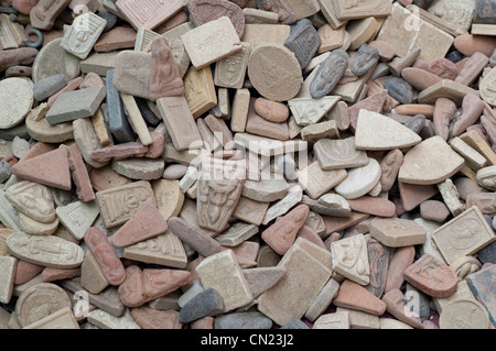 Thailand, Bangkok Amulet Market. Local religious amulets, charms, talismans & traditional medicines market. Stock Photo