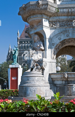 Flora Fountain and Oriental Building Fort area Bombay Mumbai India Stock Photo