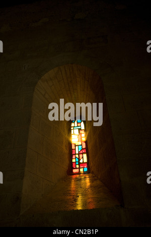 Stained glass window in church Stock Photo