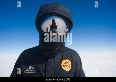 Arctic explorers - Portrait of polar explorer, inland ice, Greenland - MR Stock Photo