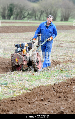 Ploughing match, Walking tractor, Two-wheel tractor, Ploughing, plough. UK Stock Photo