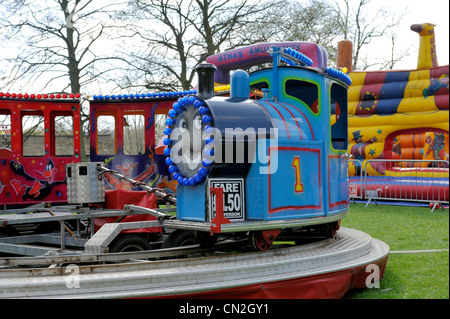 Thomas the Tank fun face amusement train ride Stock Photo