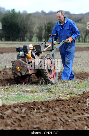 Ploughing match, Walking tractor, Two-wheel tractor, Ploughing, plough. UK Stock Photo