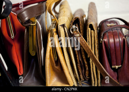 Handbags in a row Stock Photo