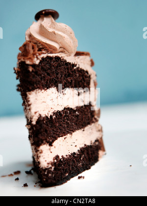 Slice of chocolate cake Stock Photo
