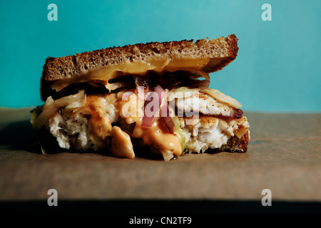 Tilapia reuben sandwich Stock Photo