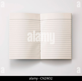 Open Notebook With Lined Pages Stock Photo