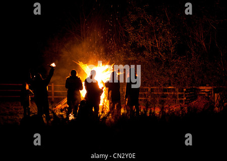 People on bonfire night Stock Photo