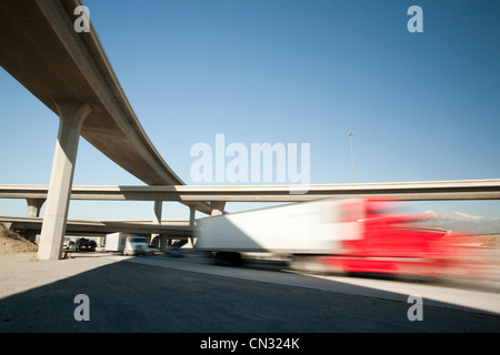 Truck on highway Stock Photo