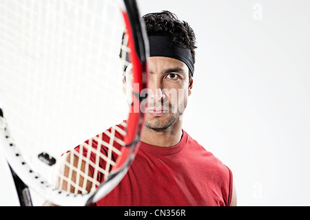 Male tennis player, portrait Stock Photo