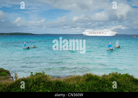 Pacific Dawn cruise ship at Lifou New Caledonia Stock Photo