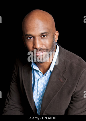 Man wearing brown jacket, portrait Stock Photo