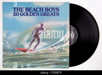 Cover of vinyl compilation album The Beach Boys 20 Golden Greats, released on Capitol Records Stock Photo