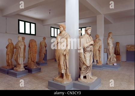 Cyrene. Libya. View at the sculpture museum of some of the beautiful marble finery that once adorned its ancient buildings Stock Photo