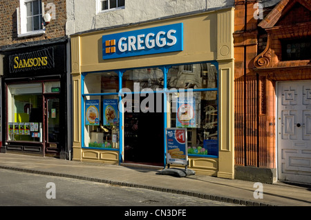 Greggs bakery the baker shop store exterior York North Yorkshire England UK United Kingdom GB Great Britain Stock Photo