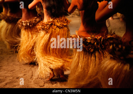 France, French Polynesia, Society Archipelago, Windward Islands, Moorea, Tiki village theater, traditional dances Stock Photo