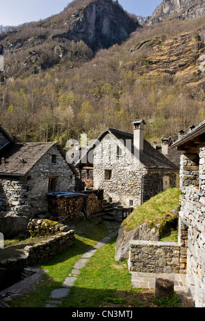 Sonlerto, Bavona valley, Canton Ticino, Switzerland Stock Photo