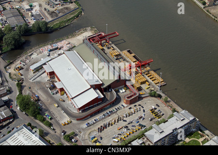 Aerial view of Smugglers Way, Wandsworth, London SW15 Stock Photo