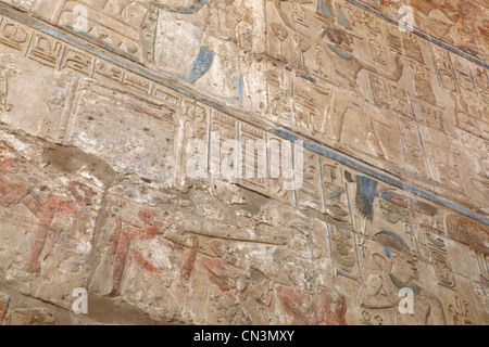 Reliefs on the walls of  Luxor Temple, Luxor. Egypt Stock Photo