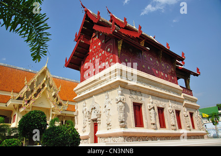 Ho Trai (Library of Buddhist scripture), Wat Phra Singh, Chiang Mai, Chiang Mai Province, Thailand Stock Photo