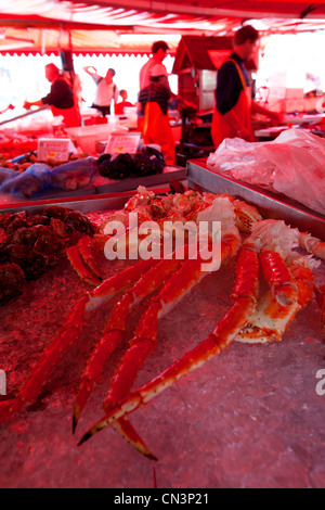 Norway, Hordaland County, Bergen, Fish Market on Torget Square Stock Photo