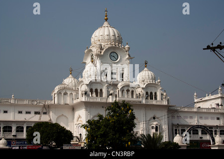 Entrance building of the Golden Temple in Amritsar in India. This is the end near the Jallianwala Bagh entrance with clocktower Stock Photo