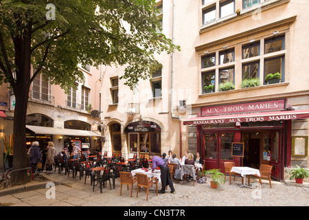 France, Rhone, Lyon, historical site listed as World Heritage by UNESCO, Place de la Baleine Stock Photo