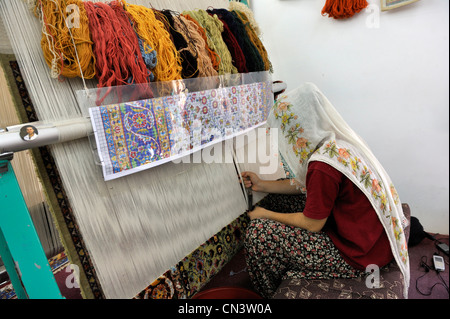 Turkey, Central Anatolia, Cappadocia, Goreme Valley, Avanos, carpet factory and shop Stock Photo