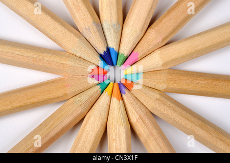 Colored pencils macro, can be used as a background Stock Photo
