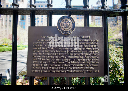 The private Gramercy Park in the Gramercy Park neighborhood in New York. (© Richard B. Levine) Stock Photo