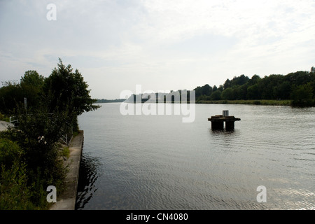 The Orne Canal by Pegasus bridge by the landing of British gliders on D day 6 June 1944 in Normandy Stock Photo