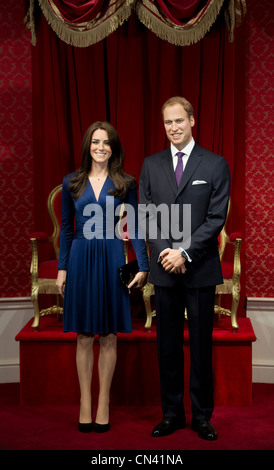 The Duke and Duchess of Cambridge Waxworks are unveiled at Madame Tussauds Stock Photo