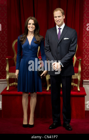 The Duke and Duchess of Cambridge Waxworks are unveiled at Madame Tussauds Stock Photo