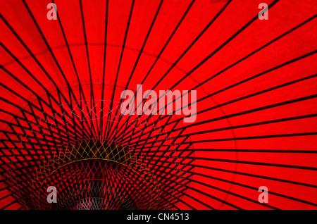 Detail of a traditional red japanese umbrella Stock Photo