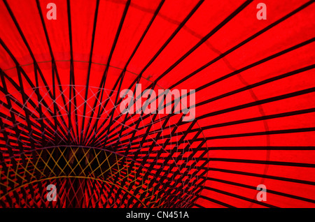 Detail of a traditional red japanese umbrella Stock Photo