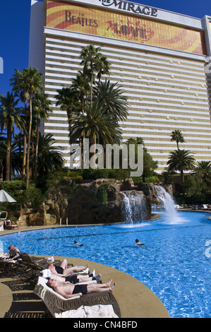 United Statess, Nevada, Las Vegas, Mirage casino hotel, one of the swimming pool Stock Photo