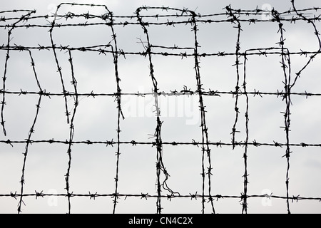 Barbed wire fence, Hue, Vietnam   , Vietnam Stock Photo
