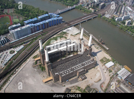 aerial view of Battersea Power Station, Nine Elms, London SW8 Stock Photo