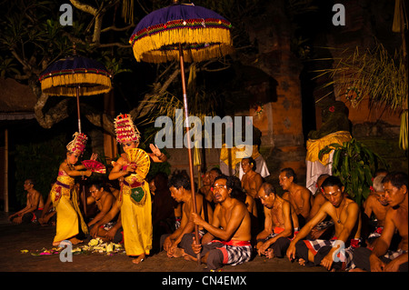 Indonesia, Bali Island, Batubulan village, Kecak dance with Sahadewa company Stock Photo